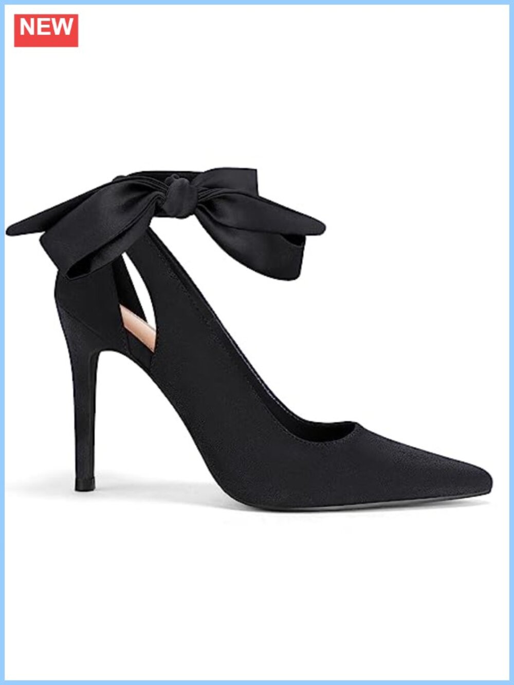 Womens Pointed Toe Bow Tie Stiletto Ankle Strap Wedding Dress Pumps Heels